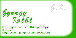 gyorgy kolbl business card